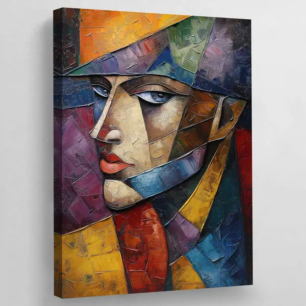 Tableau Cubisme Femme Élégante