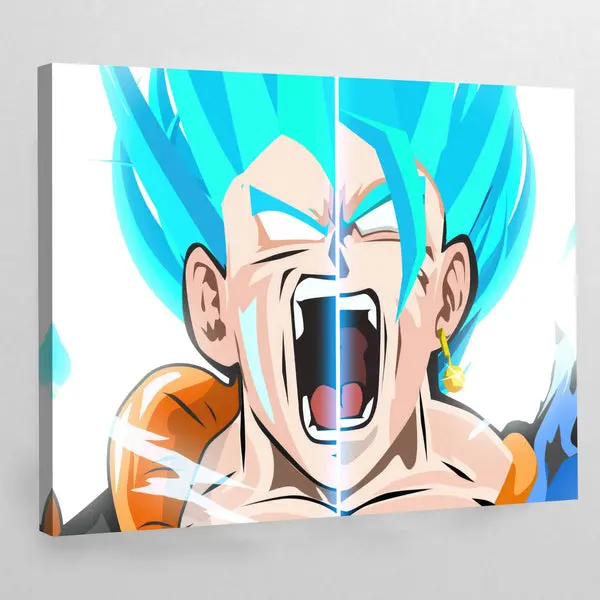 Tableau Manga Guerrier Fusion Cheveux Turquoise