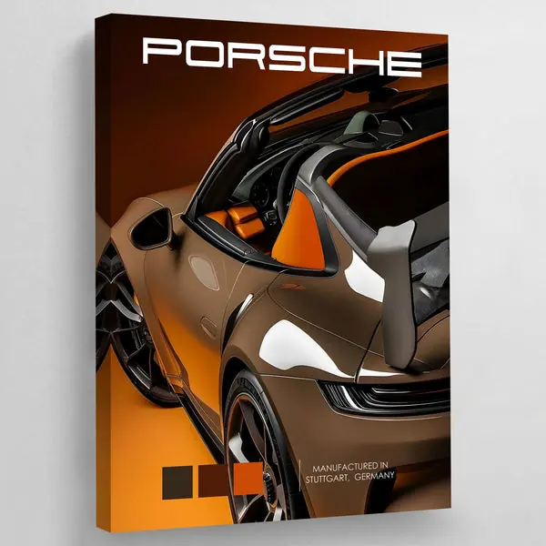 Tableau Voiture Porsche Marron
