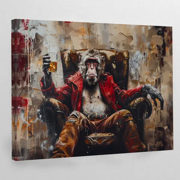 Tableau Singe Whiskey Moderne
