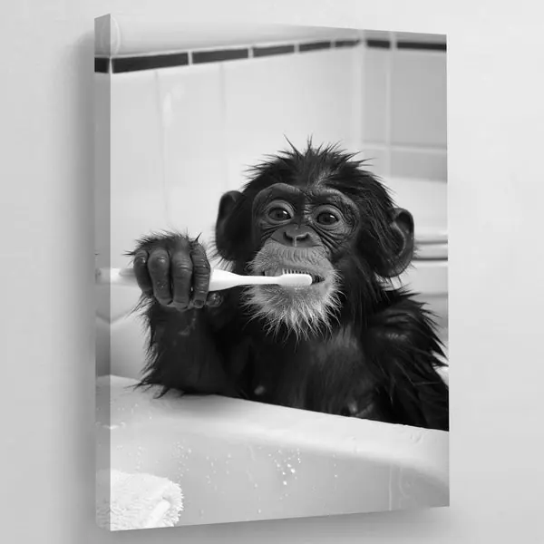 Tableau Bébé Singe Salle De Bain