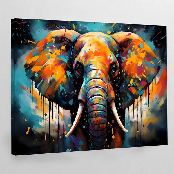 Tableau Elephant Graffiti Moderne