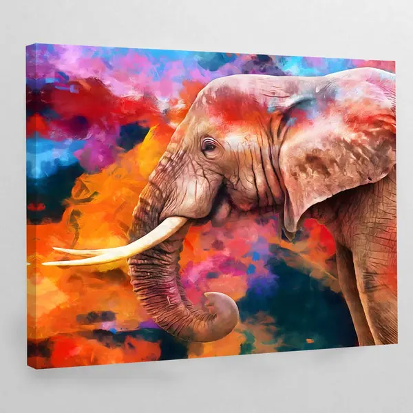 Tableau Elephant Moderne Couleur
