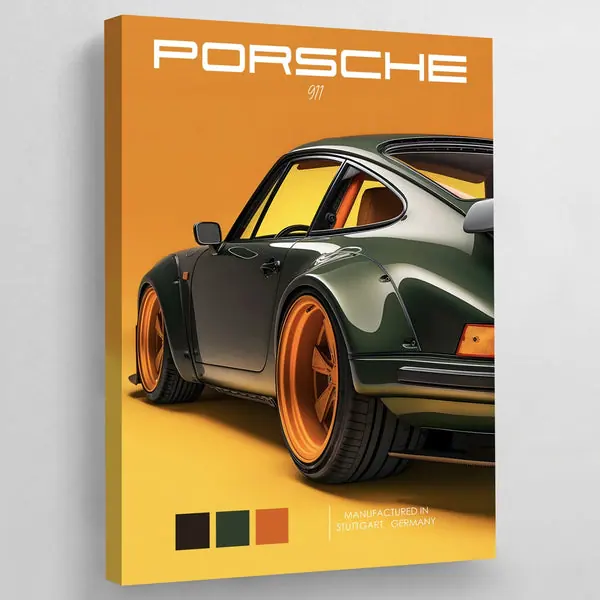 Tableau Porsche Vert 911 Moderne