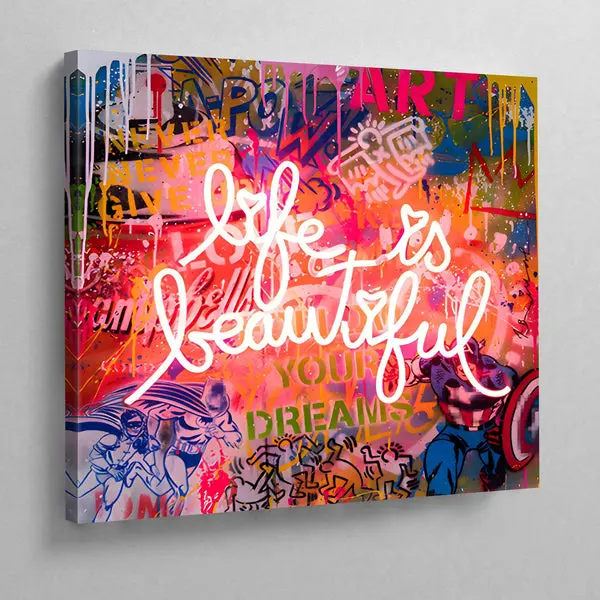 Tableau La Vie Est Belle Street Art