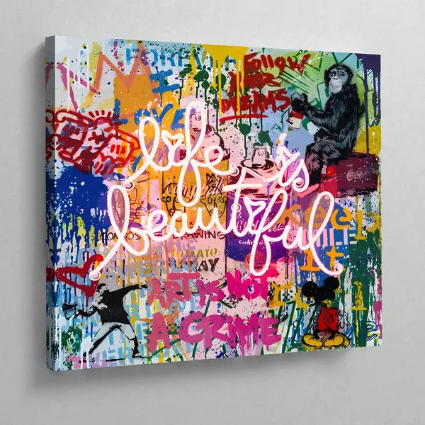 Tableau Graffiti Life Is Beautiful