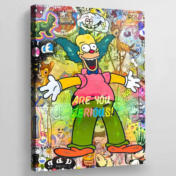 Tableau Pop Art Krusty Le Clown