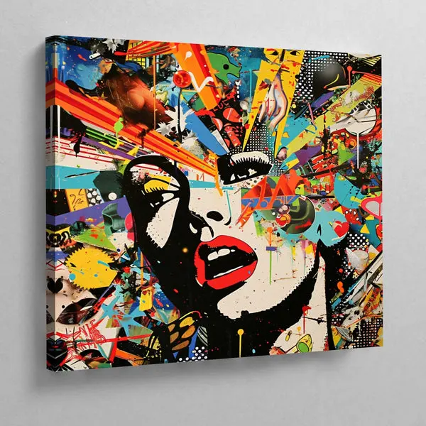 Tableau Femme Collage Pop Art